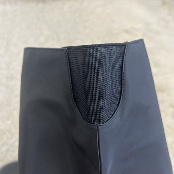 Bootalinos Vintage Women's Midcalf Black Block Heel Boots Leather Canvas Sz 7.5 - Picture 5 of 12